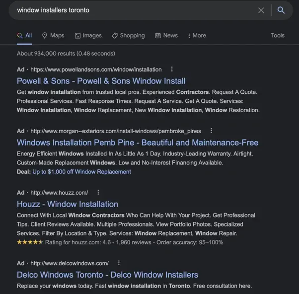 Window Installer Paid Ads